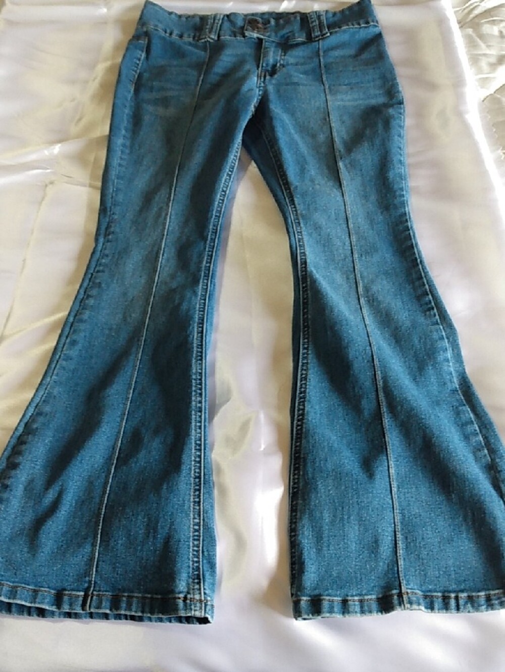 Hippie Girl Super Flare Mid-rise Blue Jeans - Girls 14